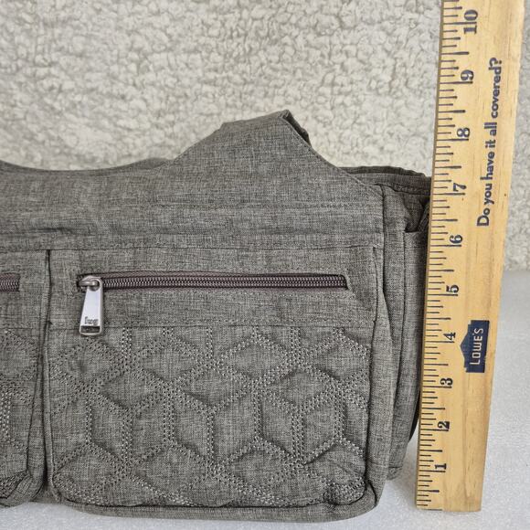 Lug Streetcar Crossbody Bag Gray Quilted Travel Organizer Purse Shoulder RFID - Picture 4 of 13